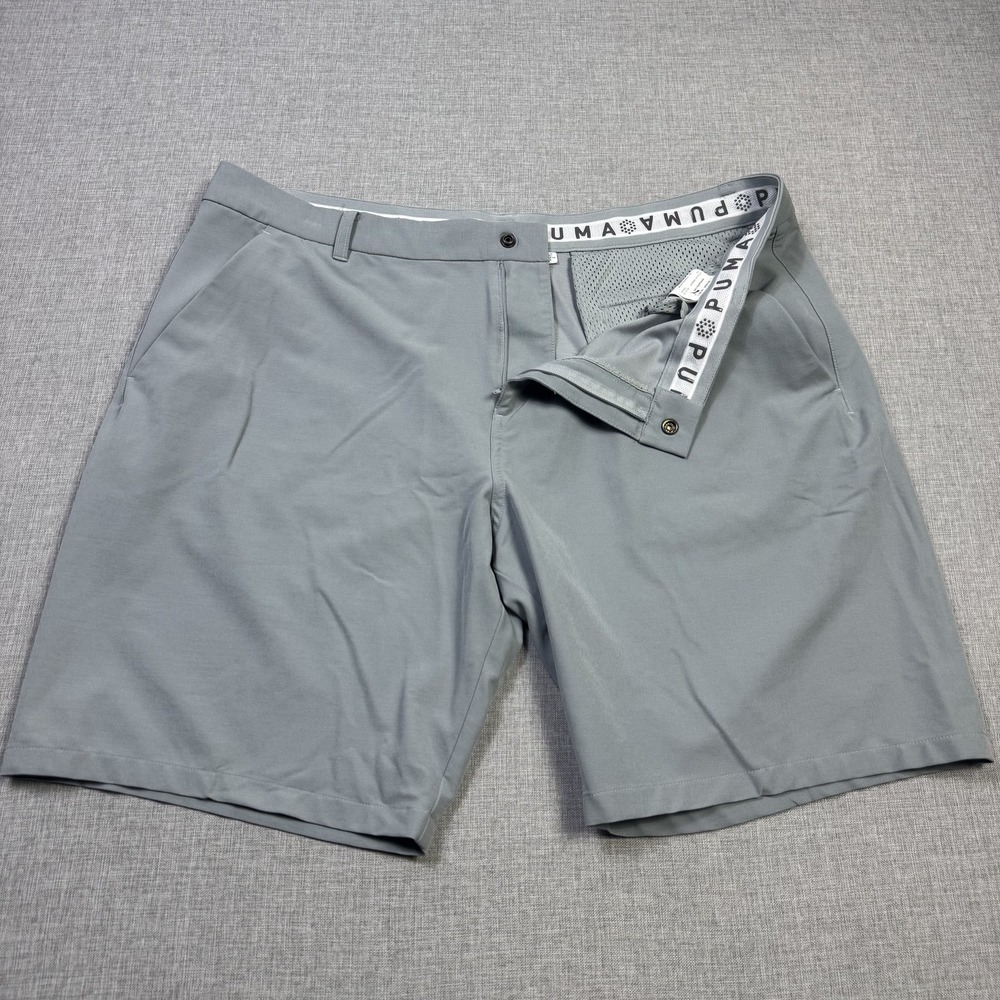 PUMA Golf Shorts Mens 40 Gray Performance Athletic 9" Inseam Polyester Elastane